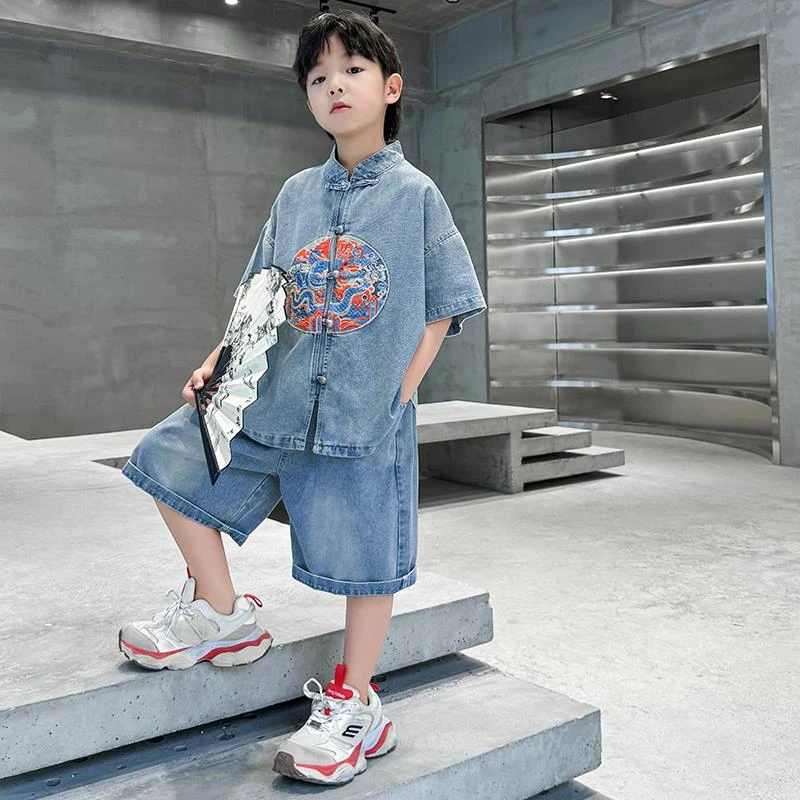 儿童装男童汉服夏装套装2025新款中国风男孩中大童唐装短袖夏季潮
