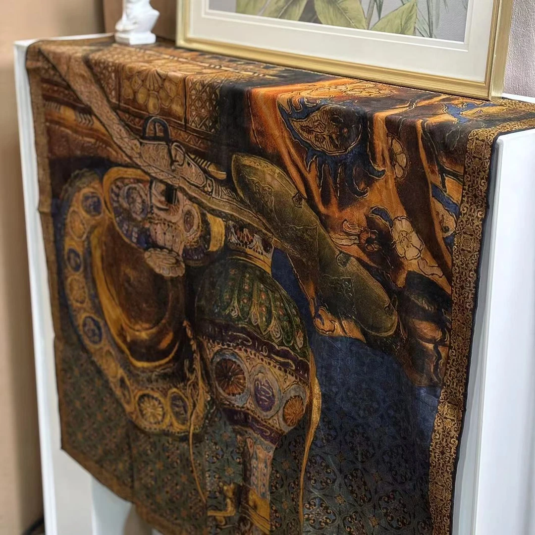 110香云纱方巾-王宫盛会  苏罗105*105cm方巾