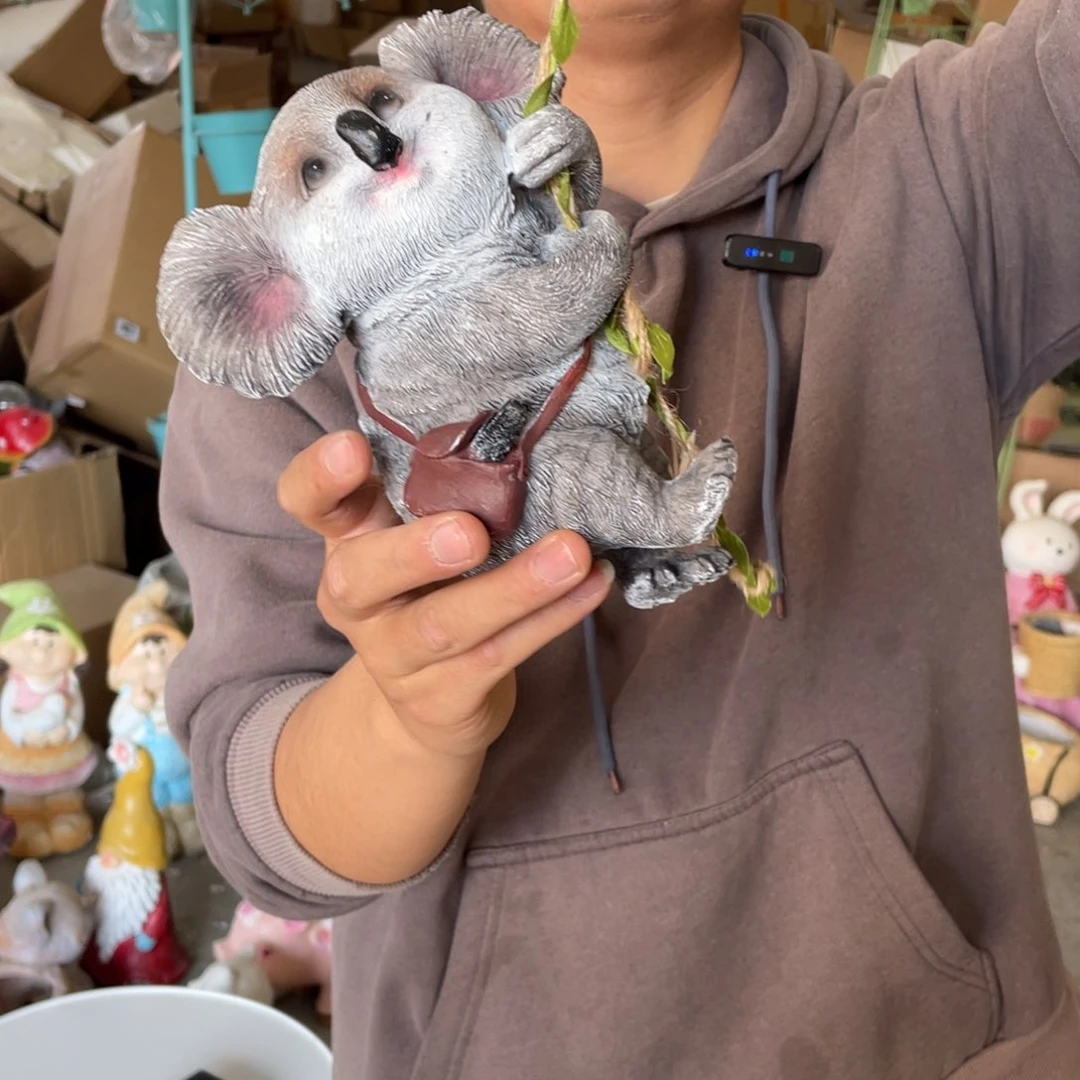 【闪购商品】陶瓷树脂熊猫爬绳摆件