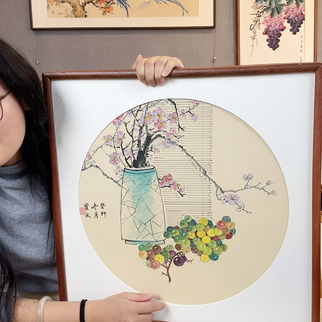 书法手绘带框尺寸：53*53