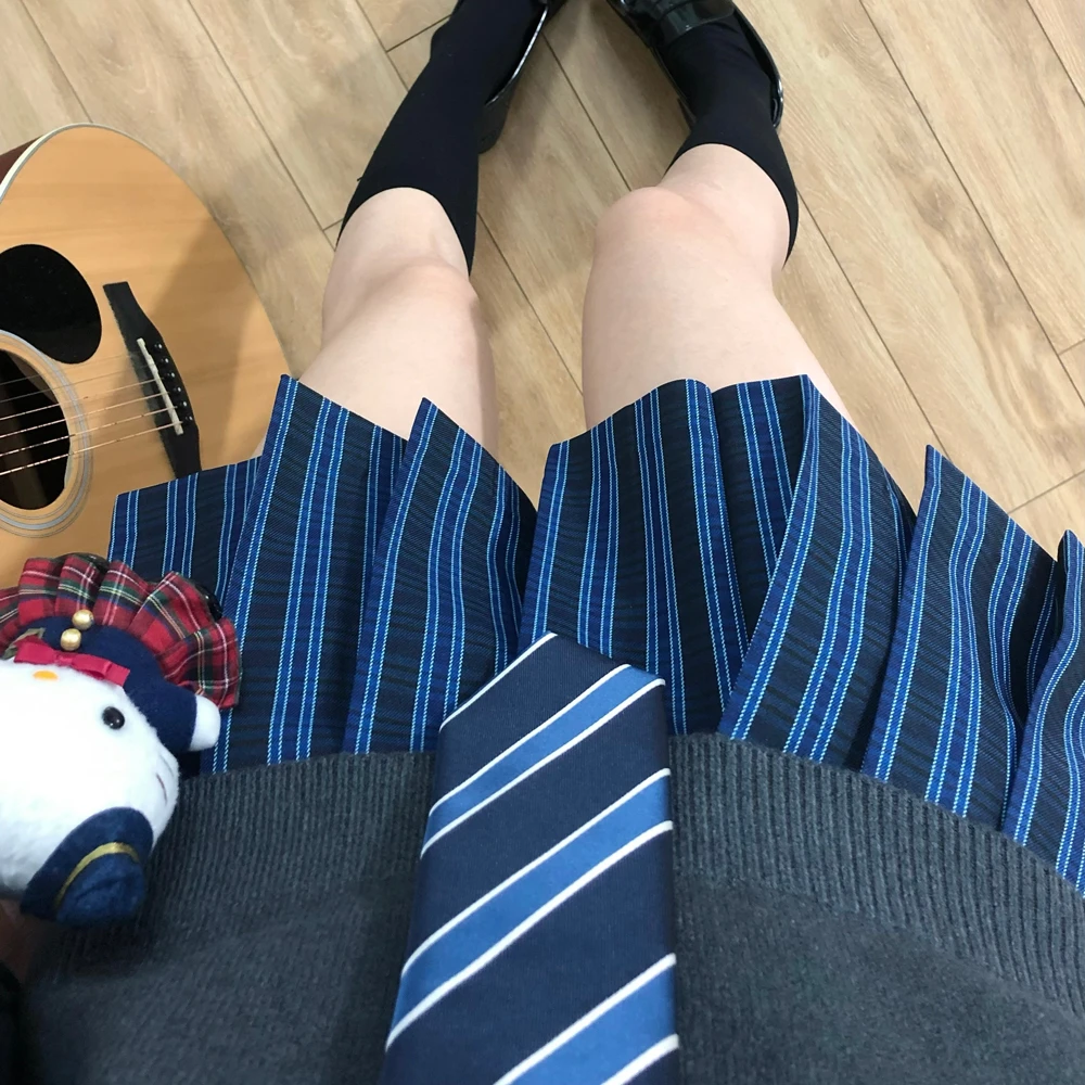 空栗鼠丸【砚海】原创正版jk格裙蓝格日系学院风校供百褶短裙女秋