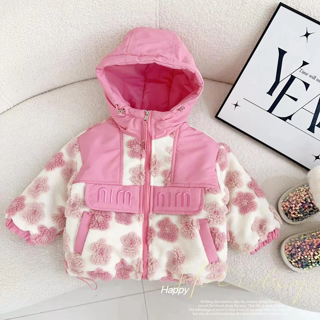 汤圆家童装2025新款韩系立体花朵百搭加厚外套 XA-583