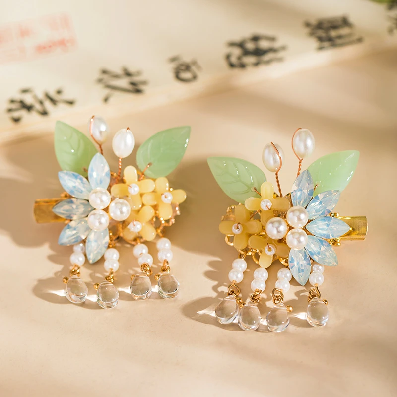 古风汉服配饰马眼桂花对夹