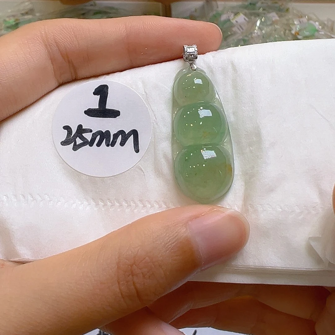 翡翠18K金镶嵌吊坠(不含链)翡翠