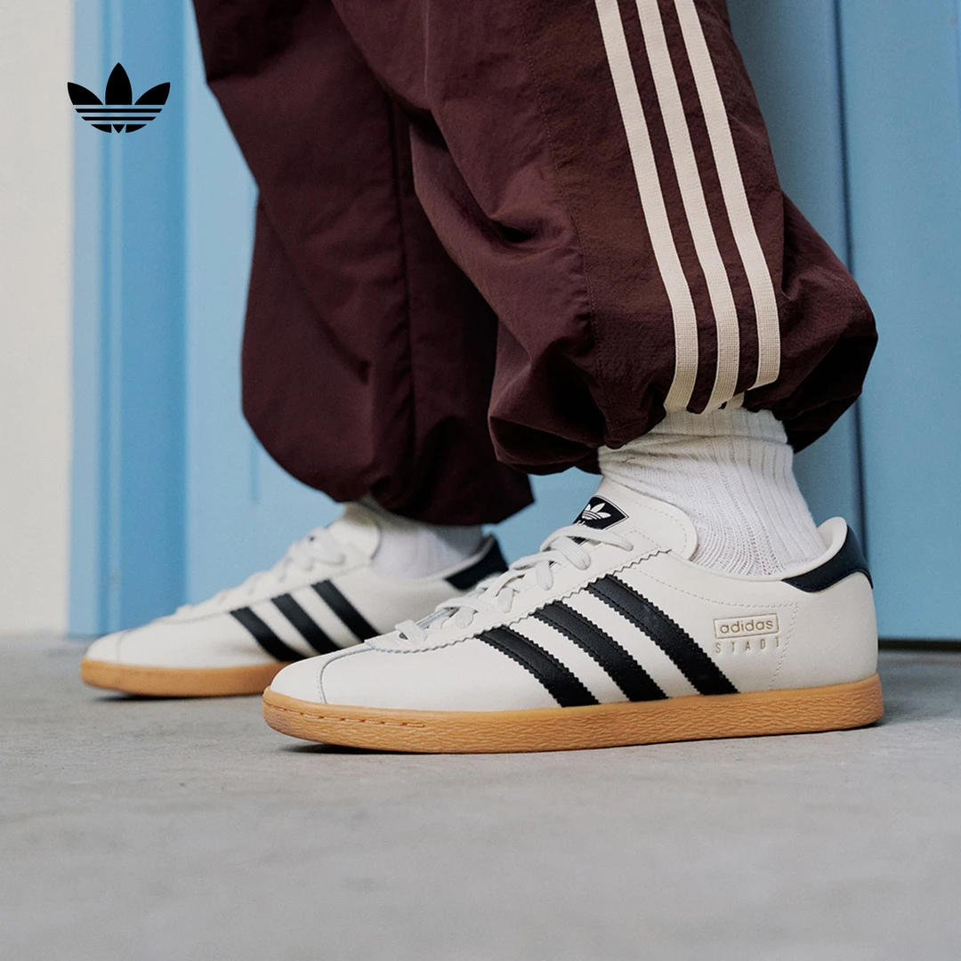阿迪达斯三叶草「T头鞋」STADT经典时尚薄底运动板鞋男女 JS4606