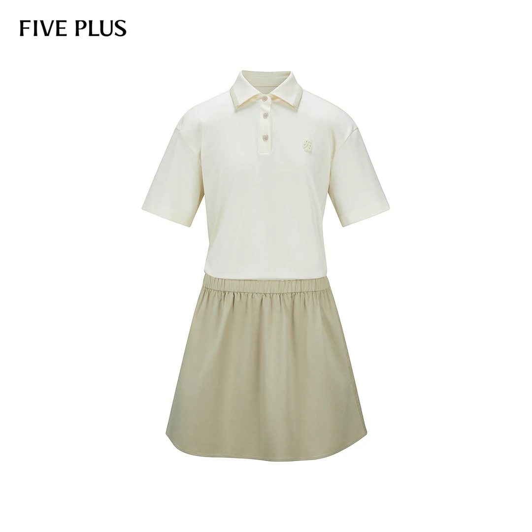 FIVE PLUSPolo领拼接连衣裙女高智通勤假两件裙子2SA1080280