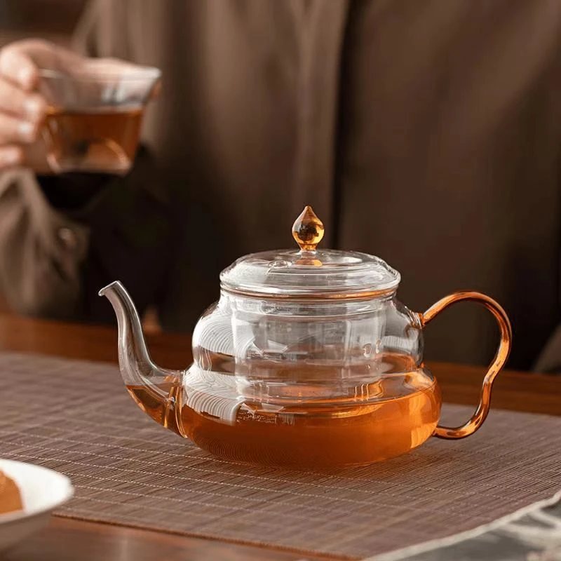 品德坊泡茶壶高硼硅玻璃壶家用茶水分离花茶壶小容量福禄壶创意