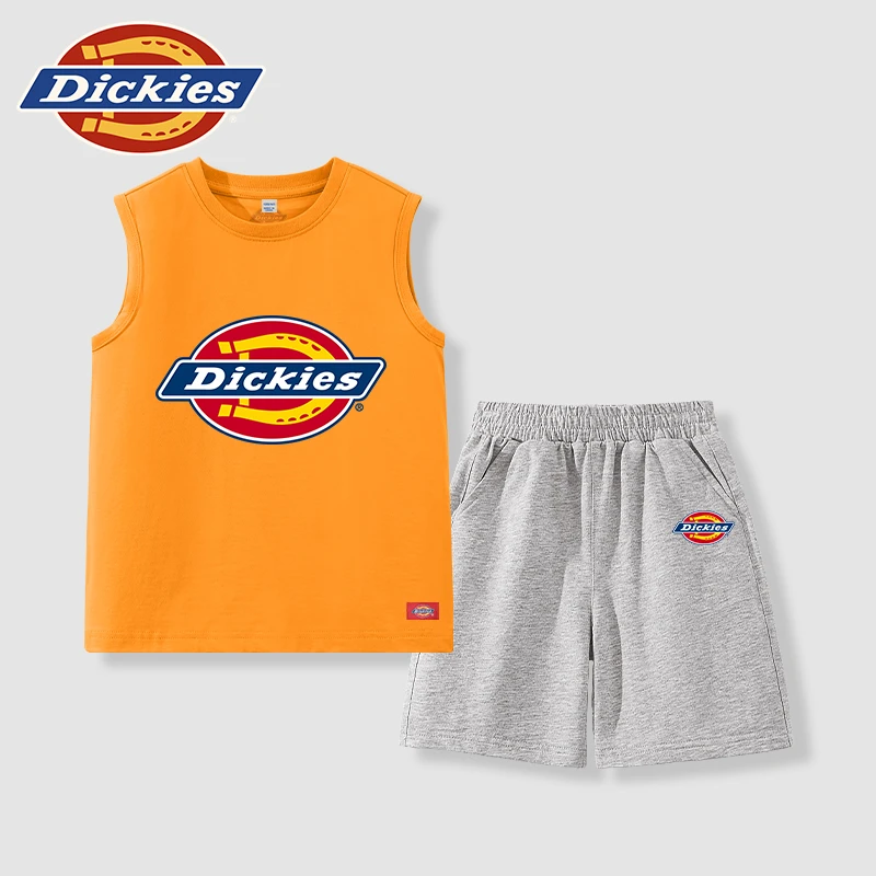 Dickies童装男童帅气炸街套装夏季儿童纯棉背心两件套男孩短裤薄