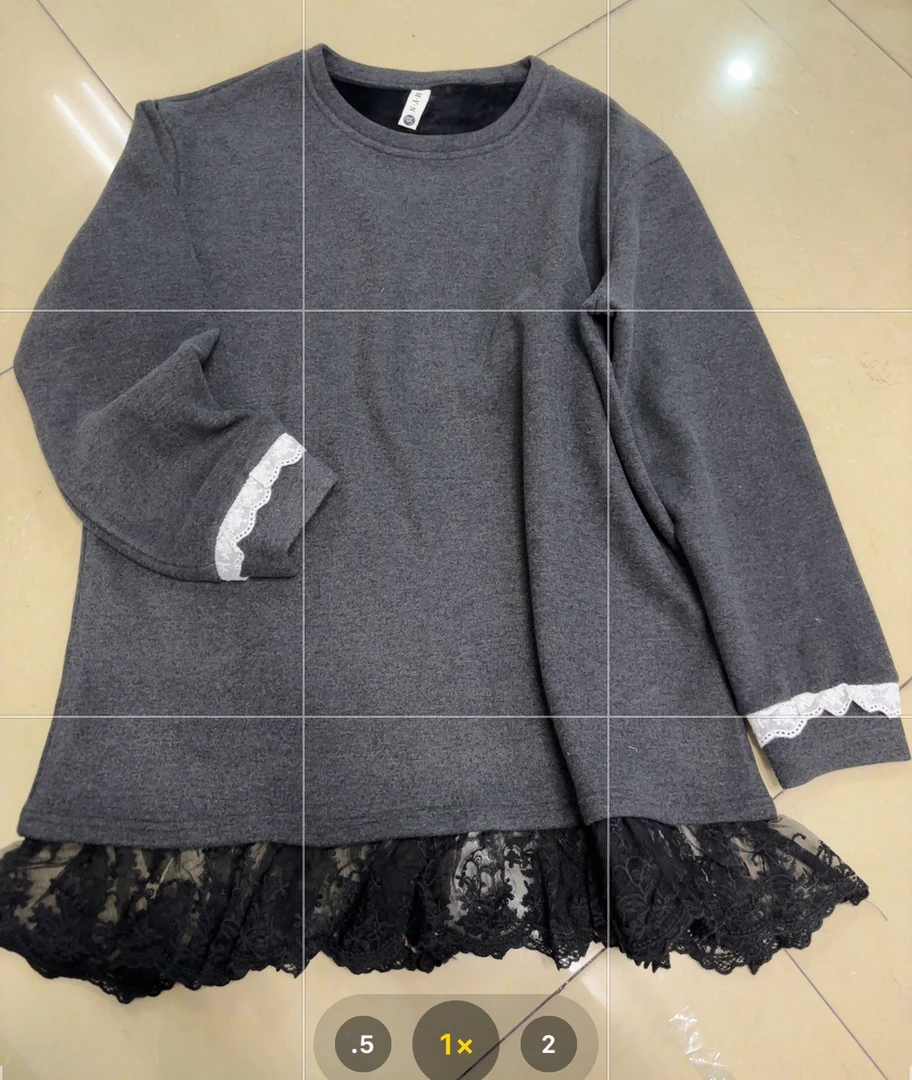 嘉嘉推荐#8695【早春加绒加厚款】蕾丝拼接打底上衣