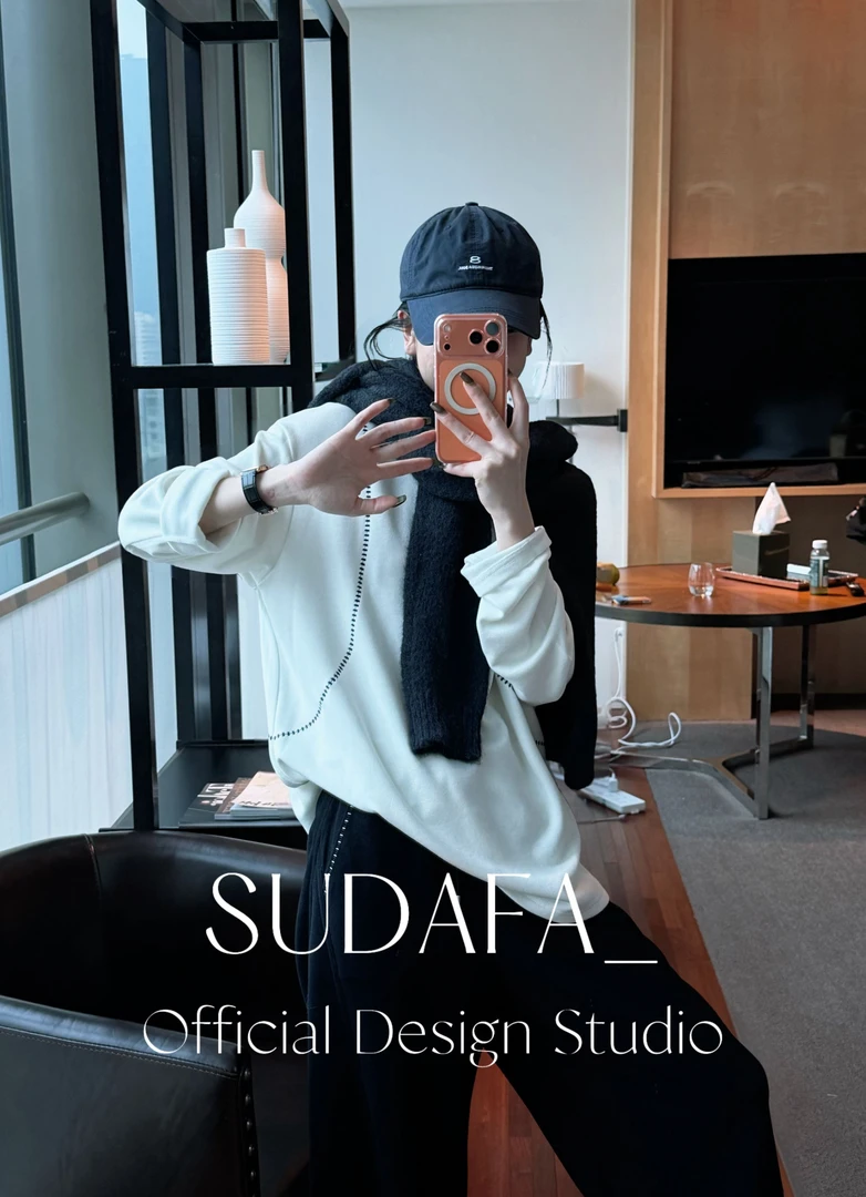 SUDAFA-【慵懒时光】极简百搭宽松设计纯色打底TDD25003
