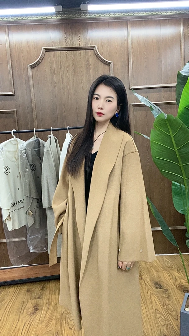 2025新款春秋韩版修身显瘦中长款呢料大衣气质网红毛呢百搭轻奢