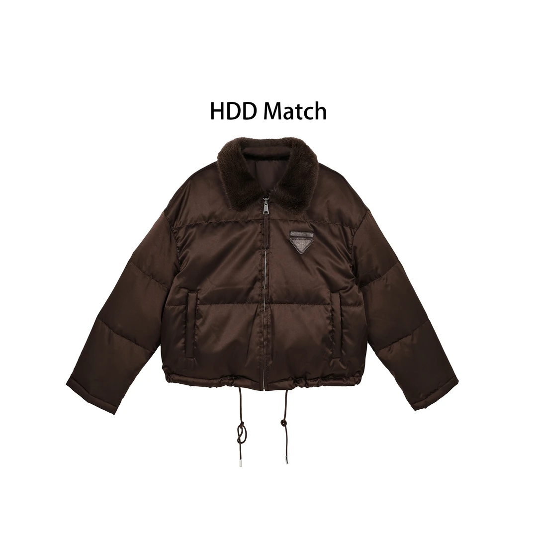 HDD- "咖啡伴侣" 90鹅绒 冬季女款毛领优雅定制小众羽绒服 Y9643
