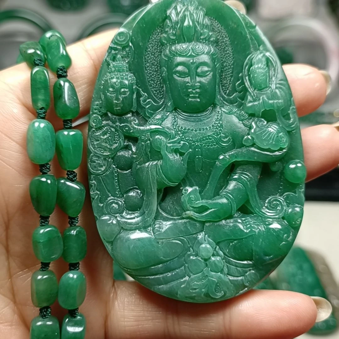 独山玉关音未镶嵌