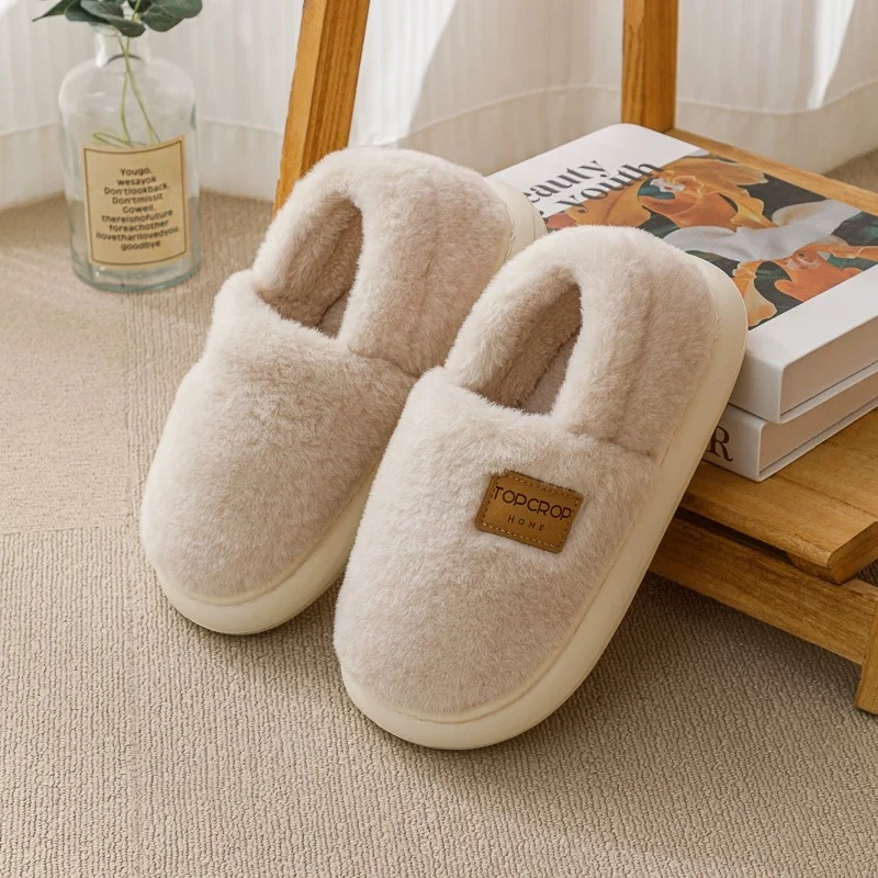 包跟棉拖鞋男女冬季加绒加厚保暖居家防滑情侣毛绒拖鞋