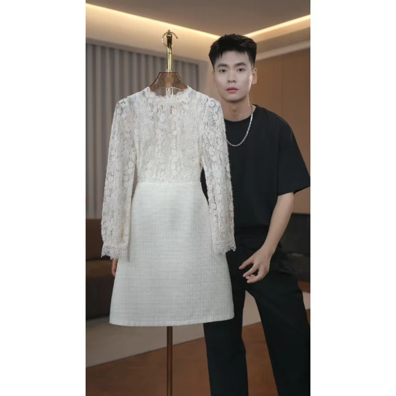 【语馨服饰】3188新款高贵气质连衣裙收腰显瘦蕾丝裙子