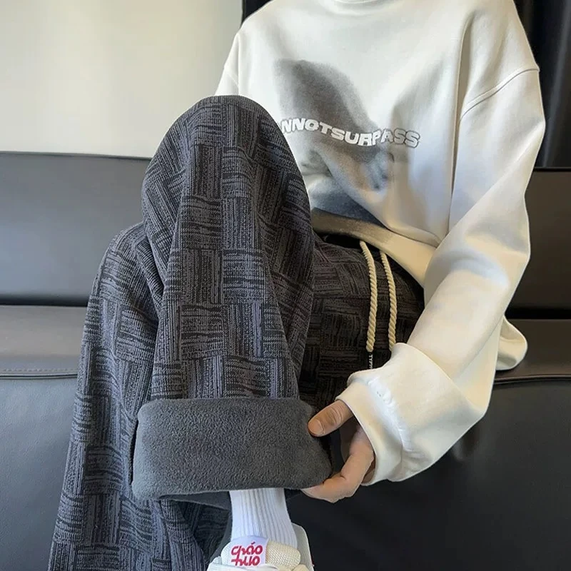 灯芯绒裤子男春秋款2025新款潮牌卫裤宽松潮流垂感阔腿直筒休闲裤