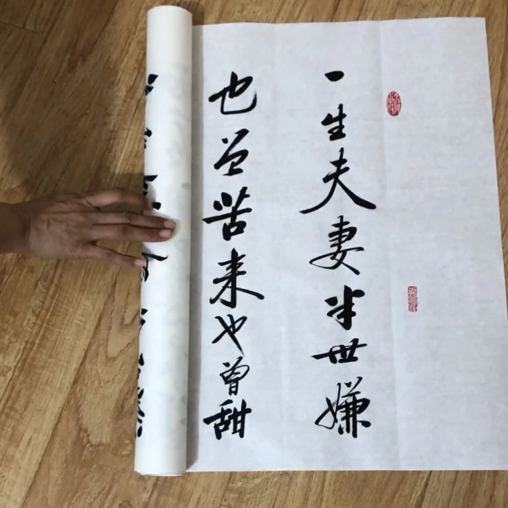 仁听书法作品《一生夫妻半世嫌》纯手写，未装裱