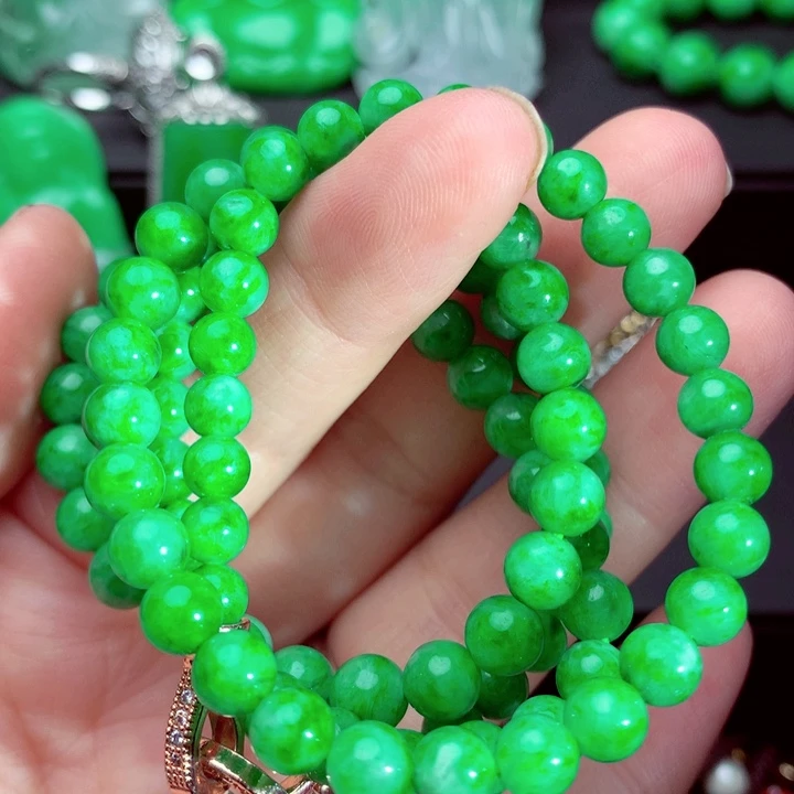 翡翠未镶嵌颈饰项链