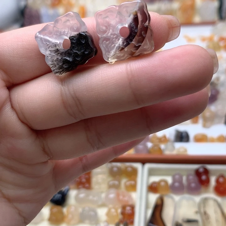 玛瑙/玉髓未镶嵌玛瑙草花如意