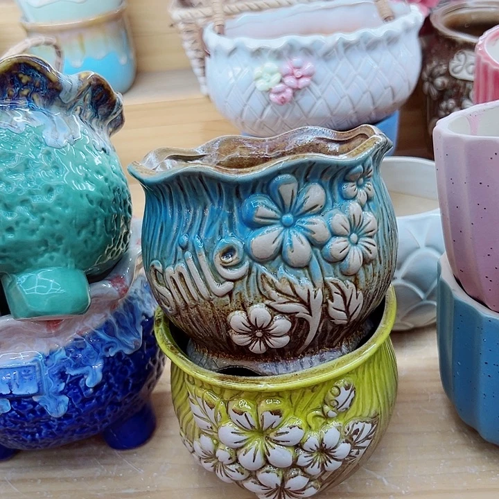 有孔，满10元发货多肉陶瓷花盆