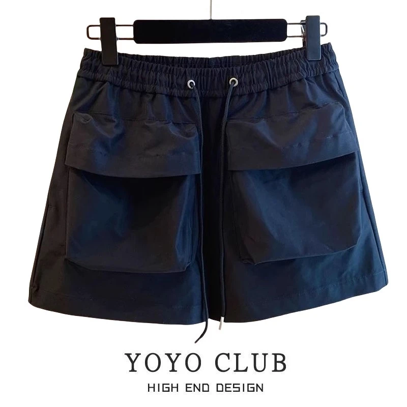 工装短裤女夏季薄款2025新款休闲运动中裤小个子高腰显瘦五分裤子