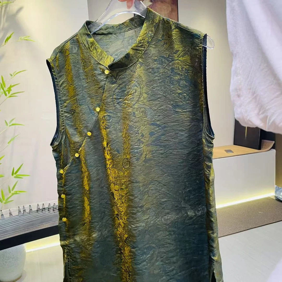 【芊泽】夏季新款国风中长款套头上衣-1085-119