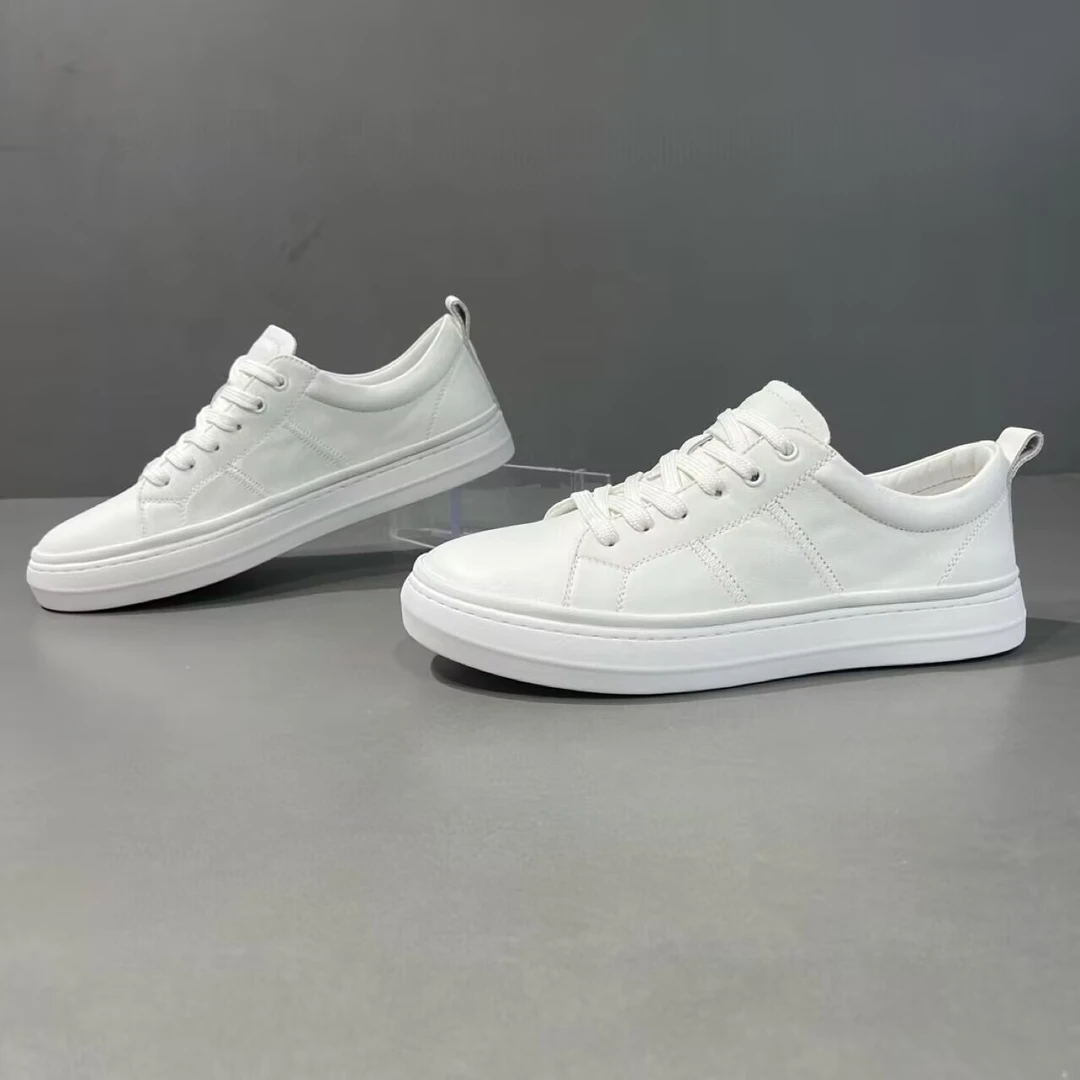 鞋子男款夏季真皮小白鞋2025新款头层牛皮男鞋百搭透气休闲板鞋潮