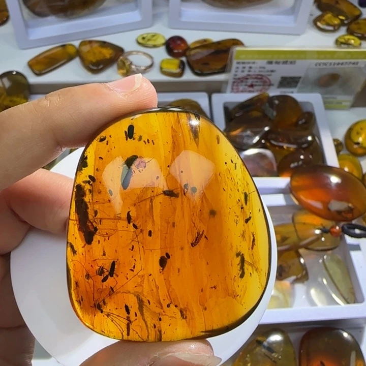 中***游琥珀未镶嵌裸石虫珀标本