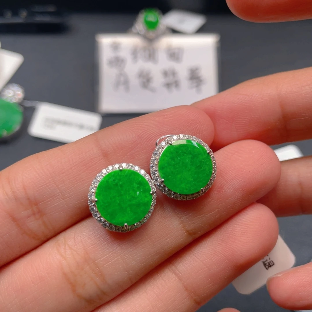 翡翠银S925镶嵌吊坠(不含链)