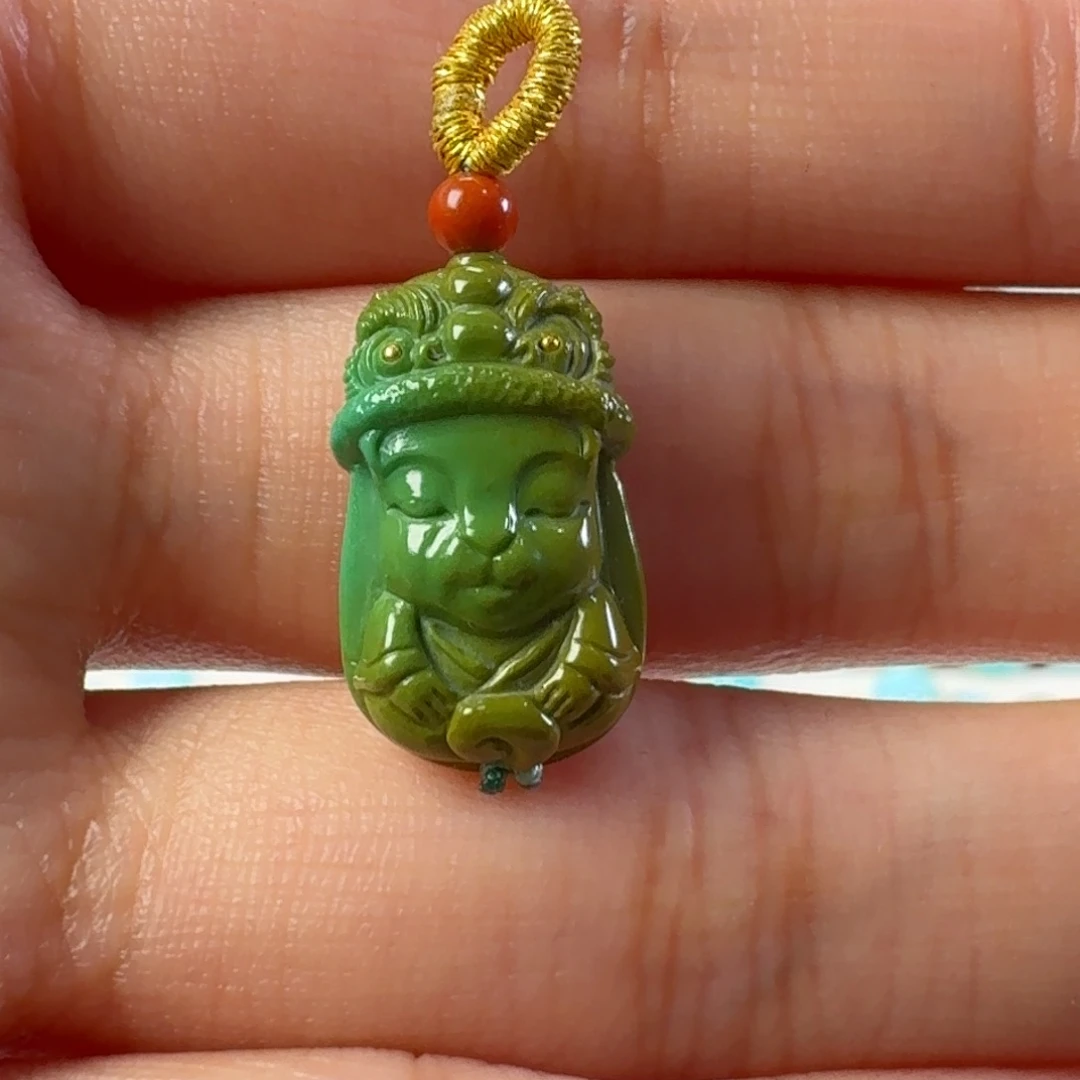 绿松石未镶嵌吊坠(不含链)醒狮兔
