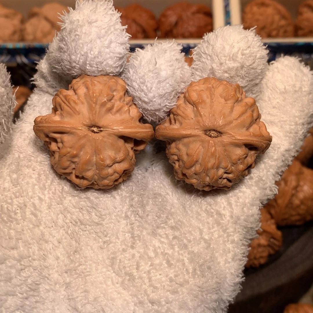 把件文玩核桃34全品 水晶皮乾坤元宝