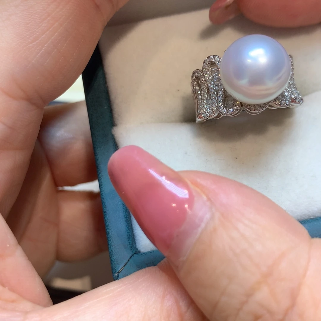 海水珍珠戒指银S925镶嵌