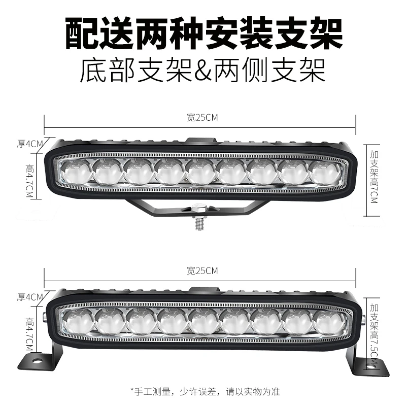 汽车激光炮九珠射灯中网超亮透镜12vled货车大灯雾灯钢炮外置超薄