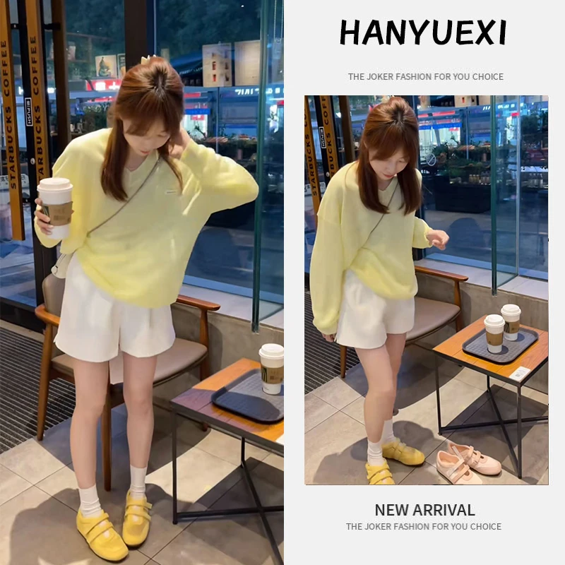 今年流行穿搭一整套2025新款薄款长袖针织罩衫多巴胺减龄上衣短裤