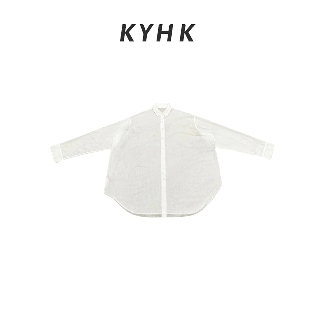 KYHK春夏宽松廓形薄透衬衫250627