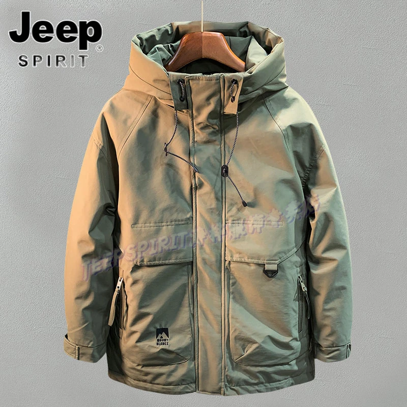Jeep吉普高端户外棉服男士冬季防风抗寒保暖外套重磅休闲工装大衣