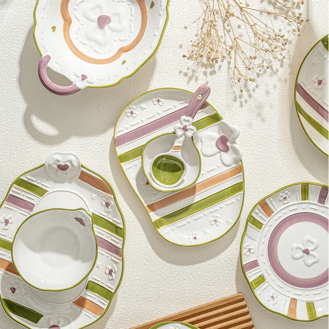 小作扶摇餐具2023新款特别好看的陶瓷碗米饭碗小碗可爱家用菜盘子