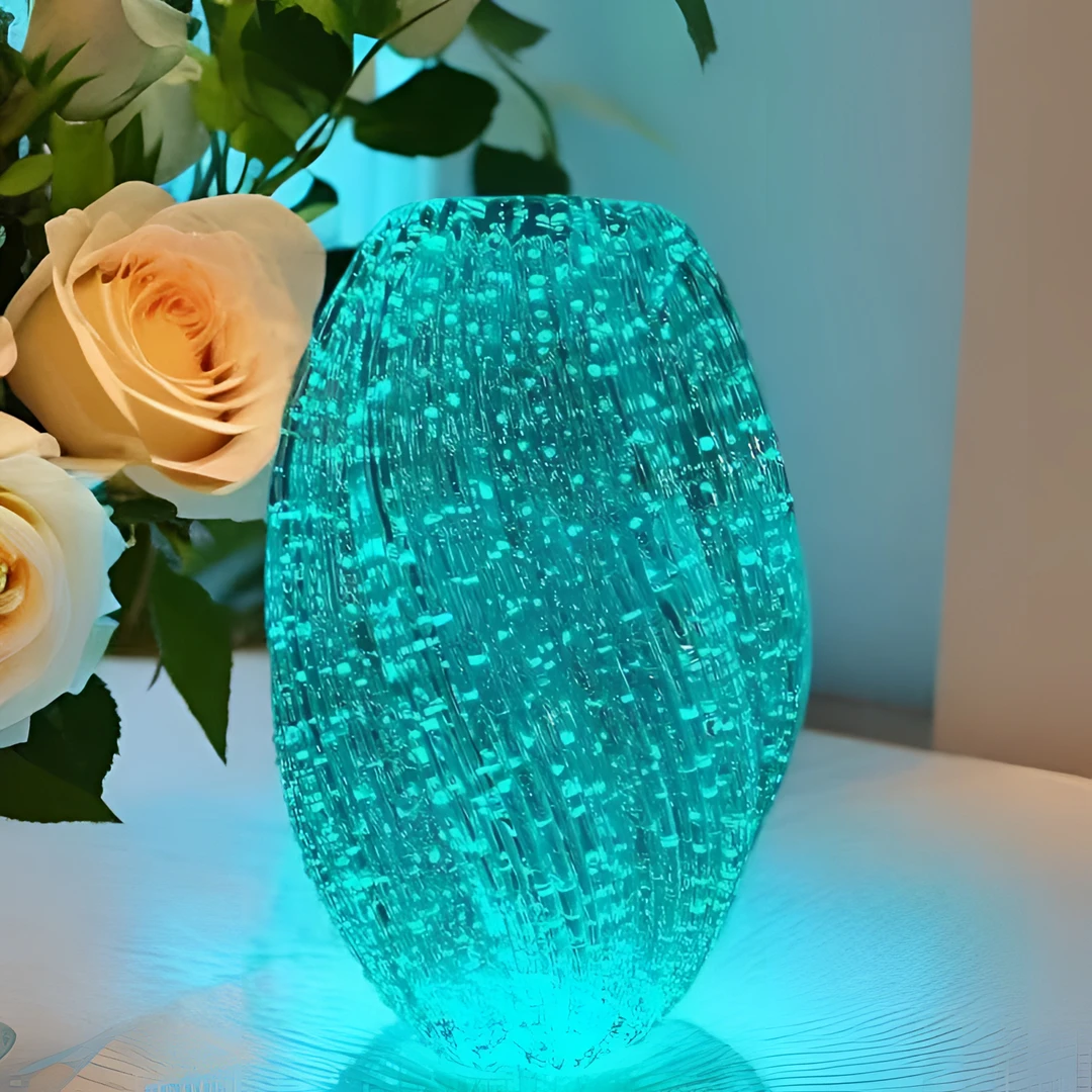 兰怜高档麦芽糖夜光透明玻璃花瓶鲜花插花客厅餐桌装饰电视柜摆件