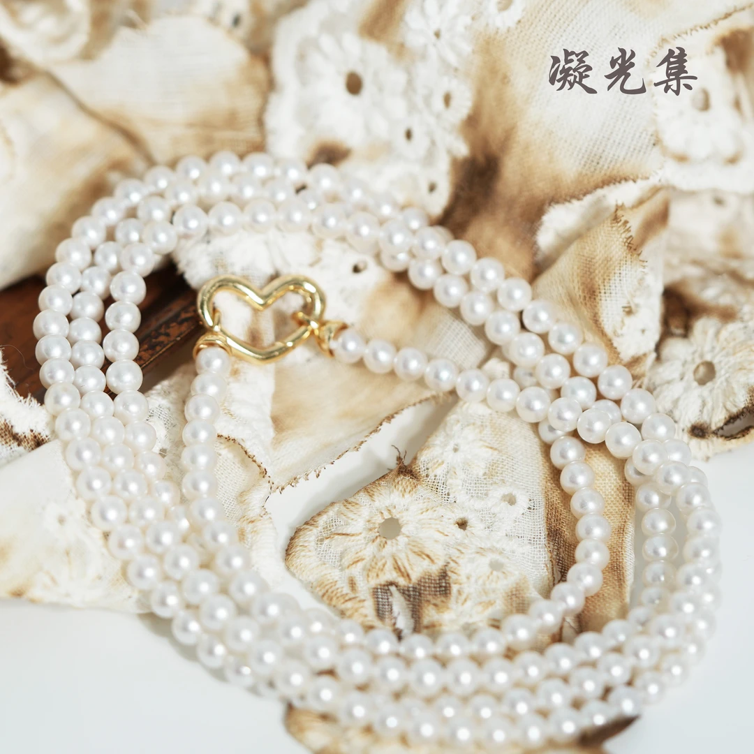 S925银淡水珍珠项链|长款小米珠项链|白色时尚DK02568-4-4.5mm