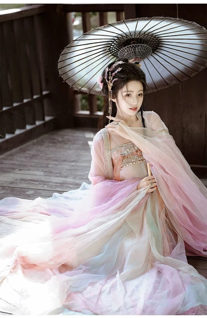 新款汉服【灵龙】重工刺绣唐制齐胸大袖仙气春夏齐胸襦裙日常套装