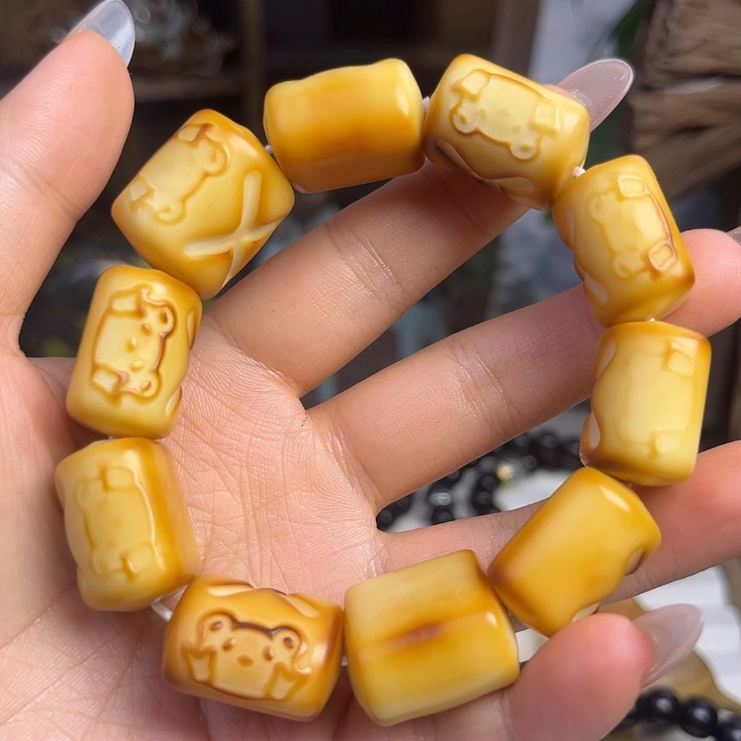 菩提根/象牙果吊坠面包熊