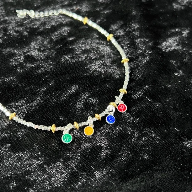 足银手链 【匠心银作】｜足银999碎银子平安喜乐盘缠脚链