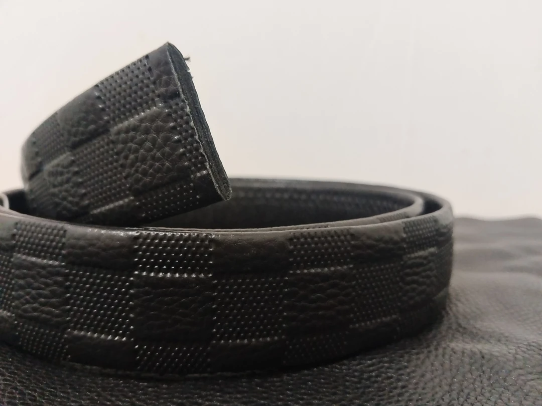 方格纹皮带男不带头腰带正宗头层纯牛皮带自动扣无头真皮男士裤带