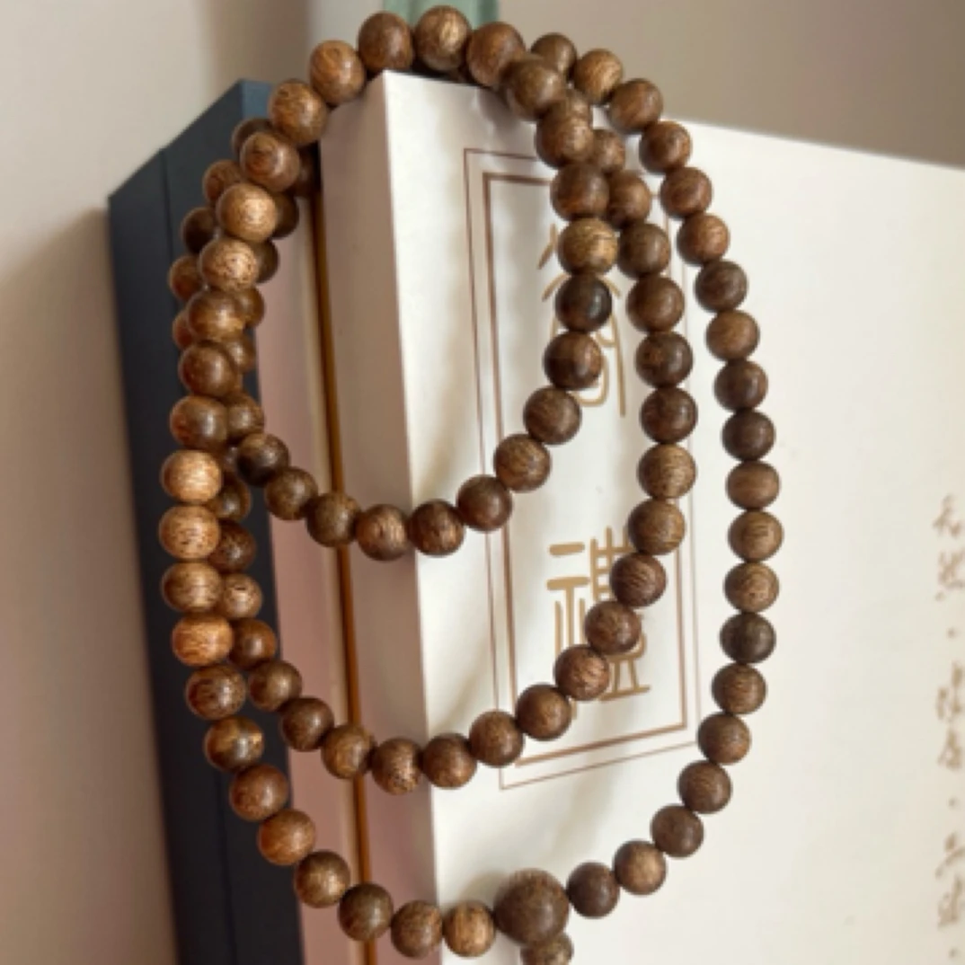 海南沉香黄油阁多圈手串0.8