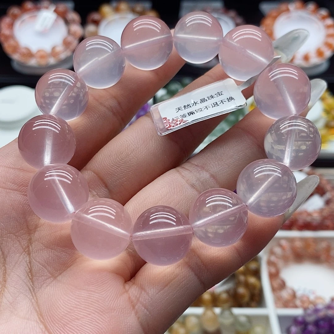 未镶嵌手链水晶粉水晶
