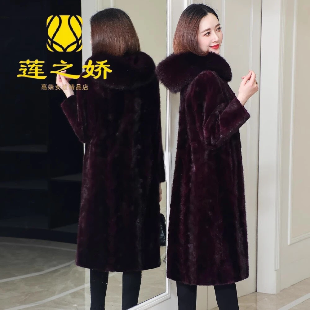 貂皮大衣女2025冬季新款中老年妈妈裘皮长款过膝海宁皮草水貂外套