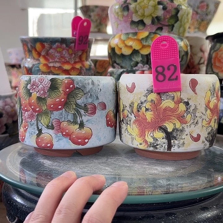 景德镇手绘花盆满38包邮偏远地区除外