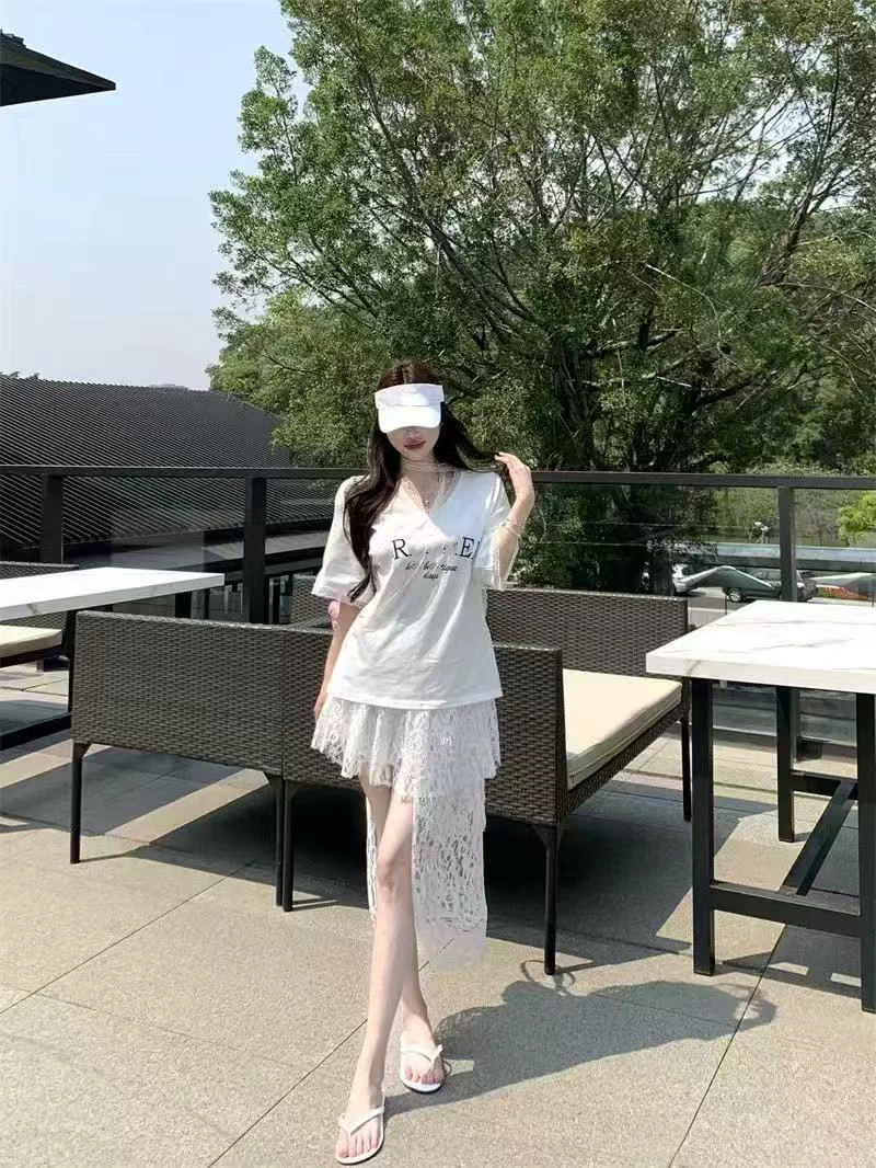 【1909】Y#短袖上衣+半身裙【套装】