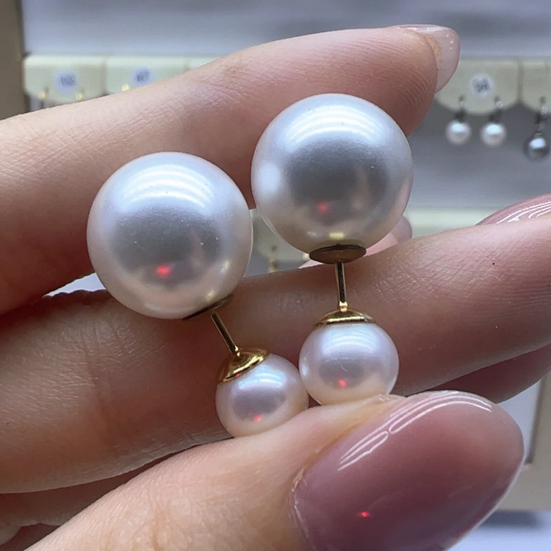 银S925镶嵌淡水珍珠耳饰