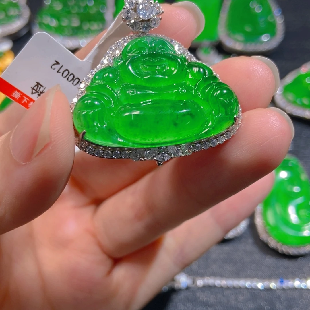 翡翠银S925镶嵌吊坠(不含链)